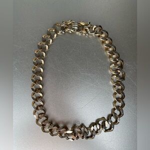 Vintage Barclay Link Necklace Gold Tone Metal Chunky Choker